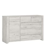 Furniture To Go Angel 1 Door 2+3 Drawer Chest, White Oak, 118.7x40x76.5 cm