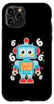 Coque pour iPhone 11 Pro T-shirt 6ème anniversaire robot robot pour enfants de 6 ans garçons et filles