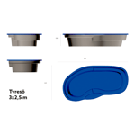 PoolExperten Poolpaket Glasfiberpool - 3x2,5m - Tyresö - Med smart styrning