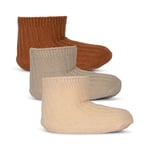 Konges Sløjd 3pk rib socks – sun/leather/milk - 17-18