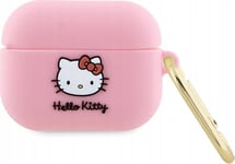 Apple Airpods Pro 1 Hello Kitty Silikon 3D Kitty Head (Hkap3dkhsp) Hörlursfodral Rosa