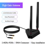 Antenne WiFi RP-SMA connecteur mâle double bande 2.4GHz 5GHz pour AX210 AX200 PCI-E adaptateur de carte réseau WiFi routeur sans fil de bureau - Type Folded Antenna #A