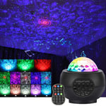Star Projector Night Light, USB Galaxy Projector Sky Projector Night Light Nebula/Moving Ocean Wave with Bluetooth Speaker Remote Control for Room Ceiling, Bedroom Adults, Kids Adults Gift,Black