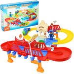 Eddy Toys 8711252860121 Train à Batterie pour Enfants avec Station Accessoires et Personnage, 36 pièces, Multicolore
