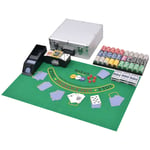 vidaXL Kombinerat poker-/Blackjack-set med 600 lasermarker aluminium 80186
