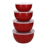 KitchenAid Prep Bowls with Lids Empire Red (Set 4)