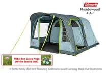 Coleman Meadowood 4 Air - AIR tent featuring Blackout bedrooms - FREE Daisy Pegs
