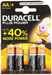 Duracell Plus power AA batteries pack of 4 - Great manufacturer Longer Lasting