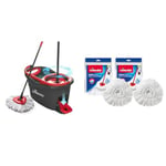Vileda Turbo 3 in 1 with Microfibre Pad, Spin Mop & Turbo Spin Mop Refill, Pack of 2 Turbo Mop Head Replacements