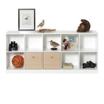 Oliver Furniture - Wood Förvaringshylla Horisontell 5x2 m. Sockel - Vit - Vit - Hyllor & Hyllsystem - MDF