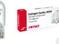 AMiO Halogenlampor W5W T10 5W W2.1x9.5d 12V 10st (E8)