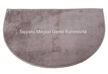 Euronovità Crescent Genio Entrance Rug Non-Slip Microfibre Taupe 74 x 45 x 2 cm