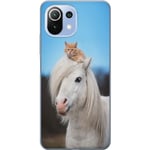 Xiaomi 11 Lite 5G NE Gjennomsiktig Telefondeksel Katt och Häst