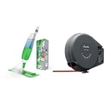 VOUNOT Spray Mop, Floor Cleaner Mop with 2 Reusable Microfiber Pads and 650ml Refillable Bottle, Green & Vileda Cordomatic Retractable Washing Line