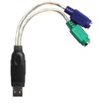 USB adapter till 2x PS/2 Mus och Tangentbord
