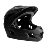 Crazy Safety - Fullface Bicycle Helmet for Kids Age 6-12 with Removable Chin Guard, Bug Net, and Sun Shade - Black - M (54-57 cm)