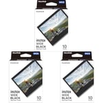 instax WIDE instant film Black border, 10 shot pack, suitable for all instax WIDE cameras and printers (Pack of 3)