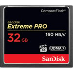 Carte memoire Compact Flash Extreme Pro 32GB - SANDISK - 160Mbps