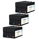 12 Ink Cartridges (Set) for HP Officejet Pro 276dw, 8600, 8610, 8620