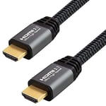 Qnected® Câble HDMI 2.1 3 mètres - Certifié - 4K 120Hz, 4K 144Hz, 8K 60Hz, HDR10+/Dolby Vision, eARC, 48Gbps - Ultra Haute Vitesse - Noir Onyx - Compatible PS5, Xbox Series X & S, TV, PC