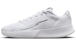 Nike Women's Court Vapor Lite 2 Sneaker, White Metallic Silver Pure Platinum, 4.5 UK