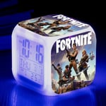 F-ortnite spel 7 färger skiftande nattlampa väckarklocka heminredning barn leksak present B