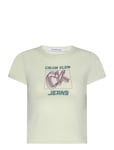 Hyper Real Ck Y2K Fitted Tee Tops T-shirts & Tops Short-sleeved Green Calvin Klein Jeans