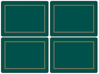 Pimpernel 40.1 x 29.8cm MDF with Cork Back Placemats, Set of 4, Classic Emerald