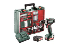 Metabo Perceuse-visseuse sans fil PowerMaxx BS 12 Set, 12V 2x2Ah Li-Ion, Chargeur SC 30, Coffret, Atelier mobile - 601036870