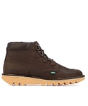 Kickers Mens Kick Hi Leather Boots in Brown - Size UK 6