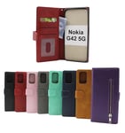 Zipper Standcase Wallet Nokia G42 5G (Svart)