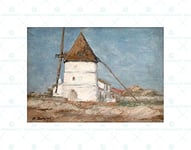 Wee Blue Coo Painting Henry Dezire Moulin A Vent Ile D'oleron Annees Wall Art Print