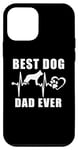 Coque pour iPhone 12 mini Best Dog Dad Ever Siberian Husky Dog Heartbeat Paw Puppy