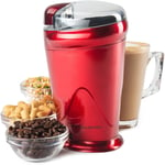 Andrew James Electric Coffee Grinder, Seed, Bean, Nuts, Fine Spice Grinders Red
