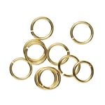 Ringöglor Ø5 mm –  mässing pläterad med 9 karat guld, 10 st.