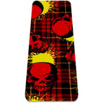 Yoga Mat - Red skull - Extra Thick Non Slip Exercise & Fitness Mat for All Types of Yoga,Pilates & Floor Workouts