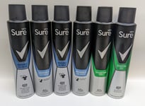 Sure Men Deodorant Anti-Perspirant Mixed Of Scents 48h Pack of 6 - 200ml