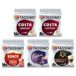 Tassimo Variety Box Costa, Kenco, Cadbury & L'OR Coffee Pods -5 packs, 56 Drinks