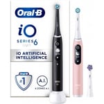 Oral-B iO Series 6 -el-tandborste, dubbel förpackning, svart / rosa