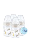First Choice + Temperature Control 150ml Bottles with Silicone Teats, 4 Pack