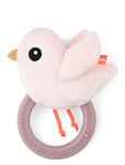 Sensory Rattle W/Teether Birdee Powder Toys Baby Toys Teething Toys Pink D By Deer