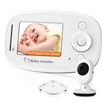 smzzz Baby Monitor Audio Only Long Range Built-in Lullaby Two-way Speaker with Night Light and Temperature Detection Clear