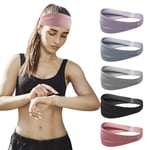 Sportpannband   (5-pack), Fukttransporterande träningshuvudband, Svettbandhuvudband för löpning, cykling, fotboll, yoga, hårband för kvinnor och män