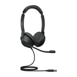 Jabra Evolve2 30, MS Stereo Headset Kabel Huvudband Kontor/callcenter USB Type-A Svart