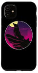 Coque pour iPhone 11 Motif loup pleine lune mystique hurlant nature lune loup