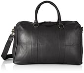 JACK & JONES Men's Jacstockholm Leather Weekendbag Weekender, Black, One Size