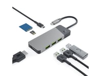 USB-C dockningsstation till USB-C PD 85W-, HDMI- (4K 60Hz), 3xUSB 3.1 samt SD-kort