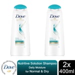 Dove Nutritive Solutions Daily Moisture Shampoo For Normal & Dry Hair, 2x400ml