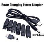 Cord Replacement Charger Jack USB to 2-Prong Plug Power Adapter Razor Connector