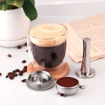 230ml Stainless Steel Coffee Capsule Cup Tamper For Nespresso Vertuo Delonghi UK